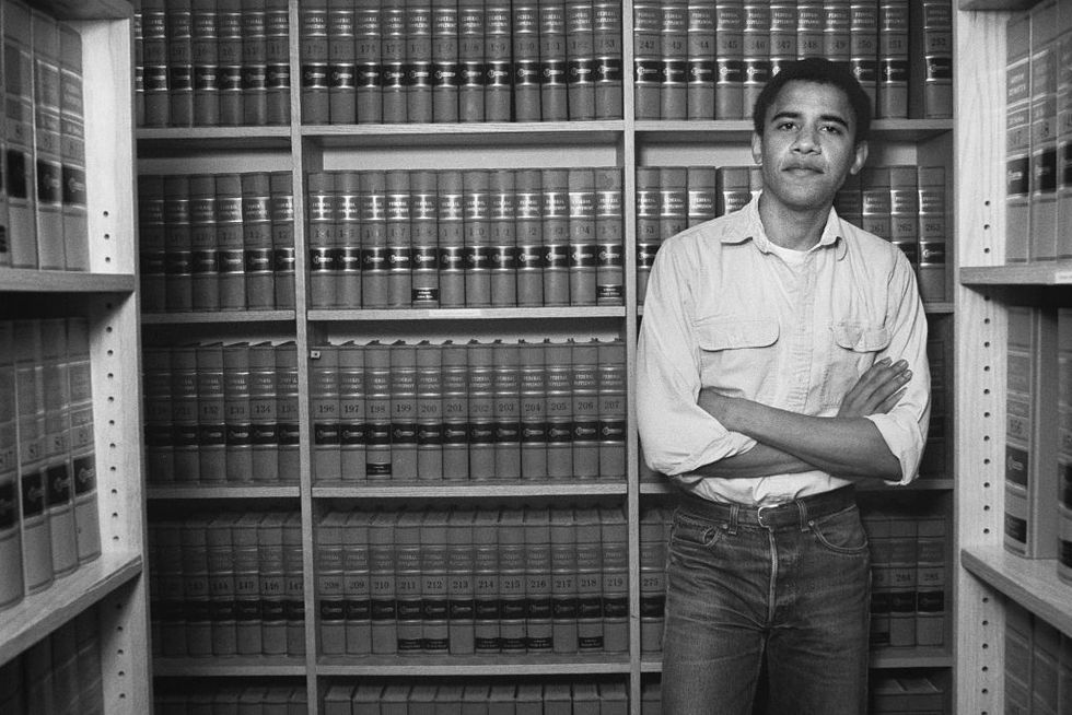 barack obama, graduate of harvard law school 91, is photographed on campus after was named head of the harvard law review in 1990 photo by joe wrinnharvard universitycorbis via getty images