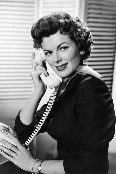 barbara hale answers the phone as della street, perry masons dedicated secretary on the television series perry mason aired 1957 1966 photo by �� john springer collectioncorbiscorbis via getty images