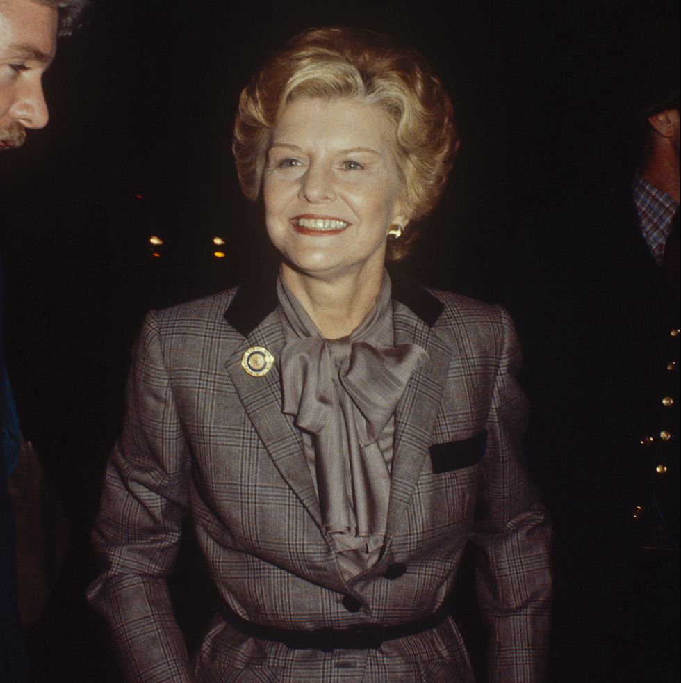 betty ford wearing a taupe checked suit circa 1970 new york photo by art zelingetty images