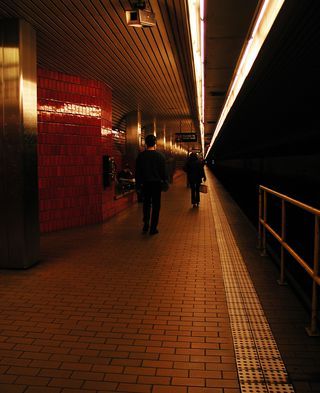 Subway, Light, Night, Metropolitan area, Architecture, Infrastructure, Tunnel, Road, Metro station, Building, 