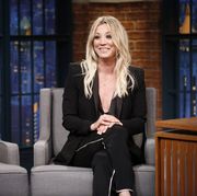 late night with seth meyers    episode 367    pictured actress kaley cuoco during an interview on may 10, 2016    photo by lloyd bishopnbcu photo banknbcuniversal via getty images via getty images