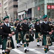 new york city, ny, usa   march 17, 2014 participants at the annual st patricks day parade that takes place on 5th avenue in new york city the parade is a celebration of irish heritage in america and is the largest in the world