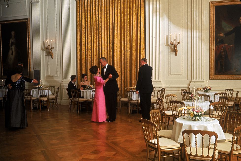 President Lyndon B. Johnson dances with Princess Margaret