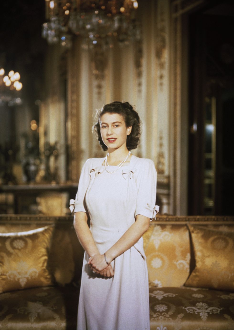 princess elizabeth, the future queen elizabeth ii, in the state apartments at buckingham palace during her engagement to prince philip, duke of edinburgh, july 1947 photo by hulton archivegetty images