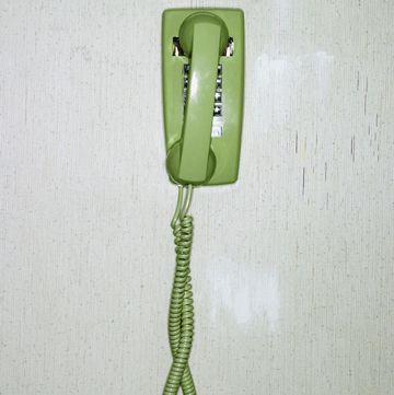 Green Phone on Wall