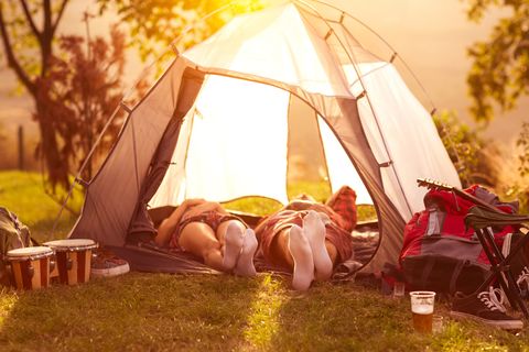 Tent, Grass, Camping, Sunlight, Tree, Leisure, Recreation, Photography, Tints and shades, Landscape, 