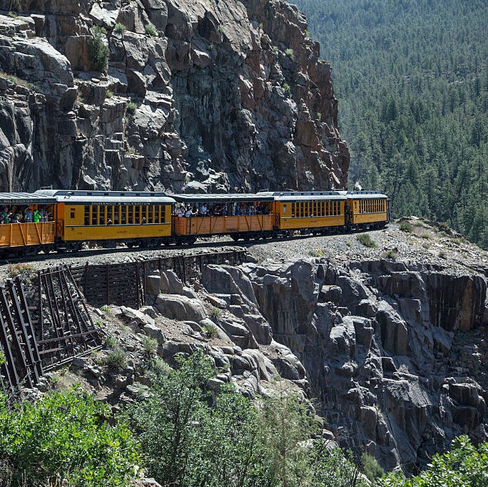 durango and silverton narrow gauge railroad steam engine train ride, durango, colorado