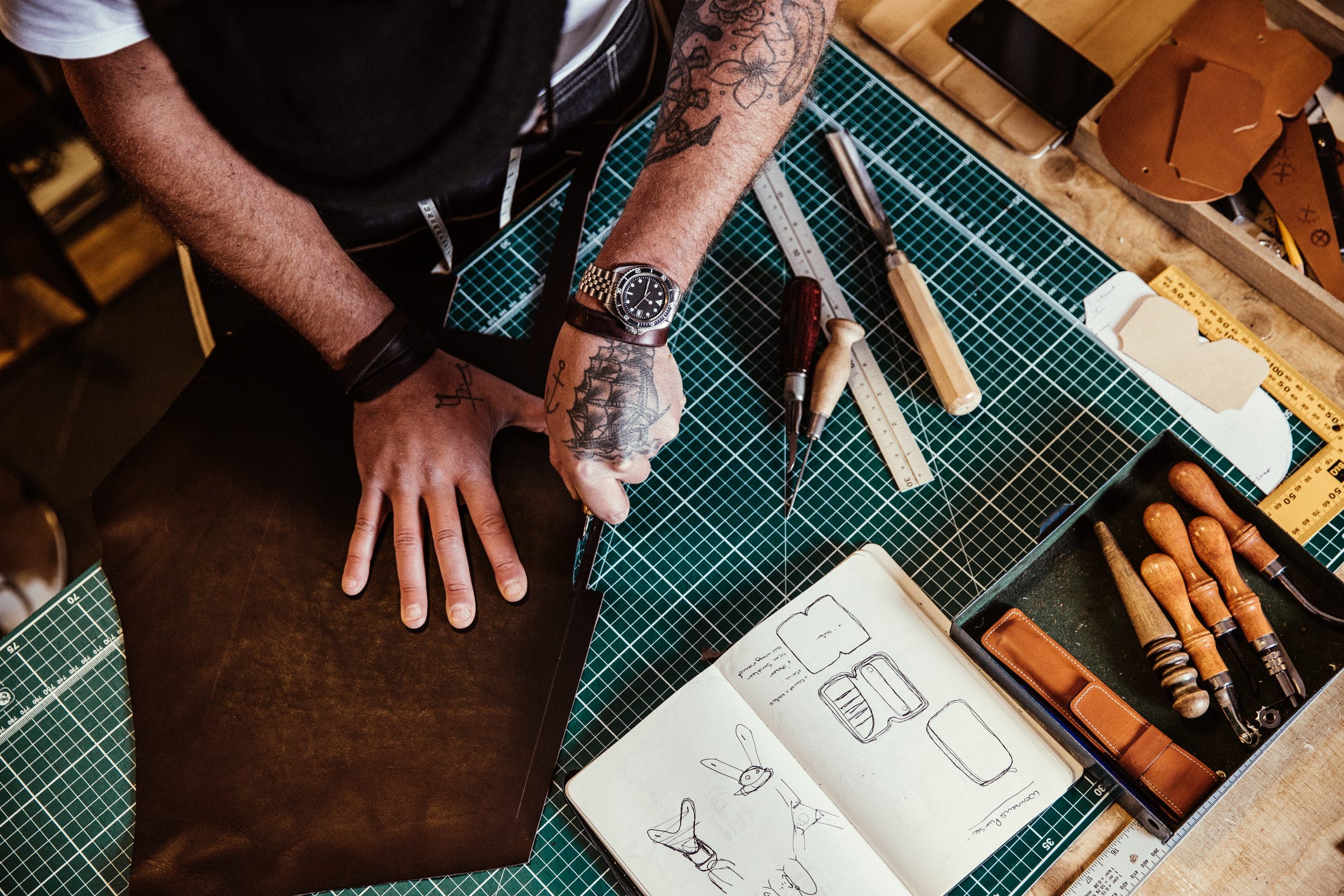 fathers day activities leatherworking