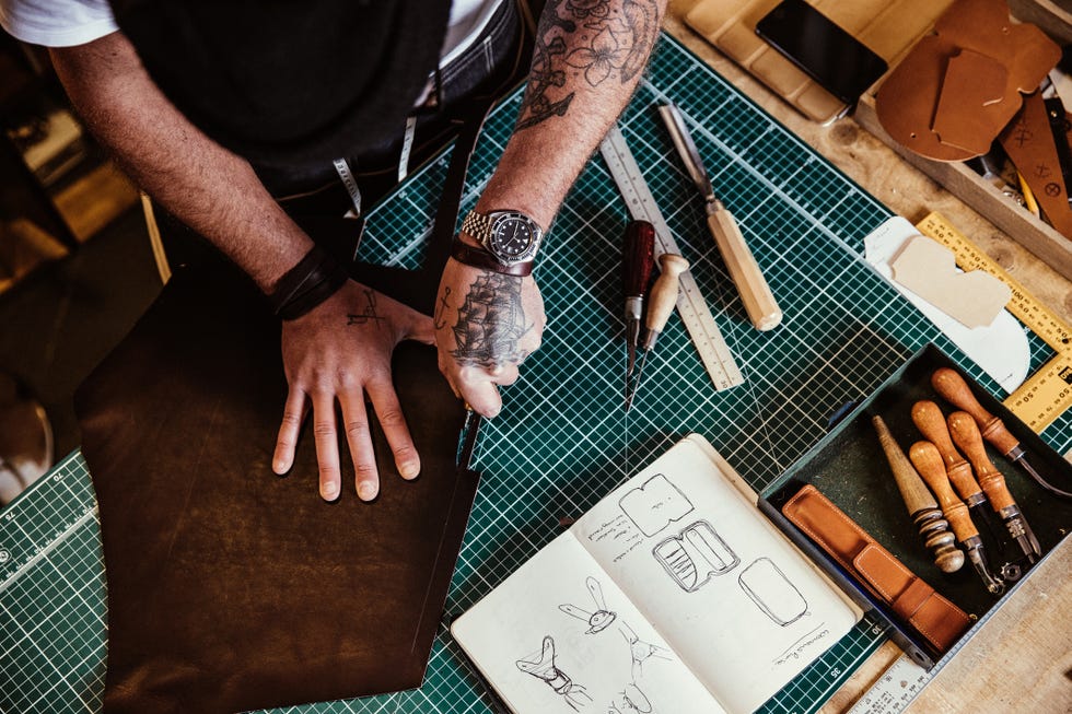 fathers day activities leatherworking