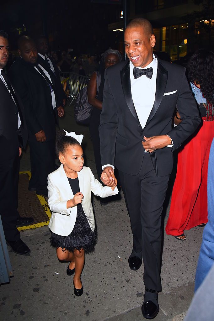 new york, ny june 06 jay z and his daughter blue ivy seen at hammerstein ballroom for the cfda awards on june 6, 2016 in new york city photo by robert kamaugc images