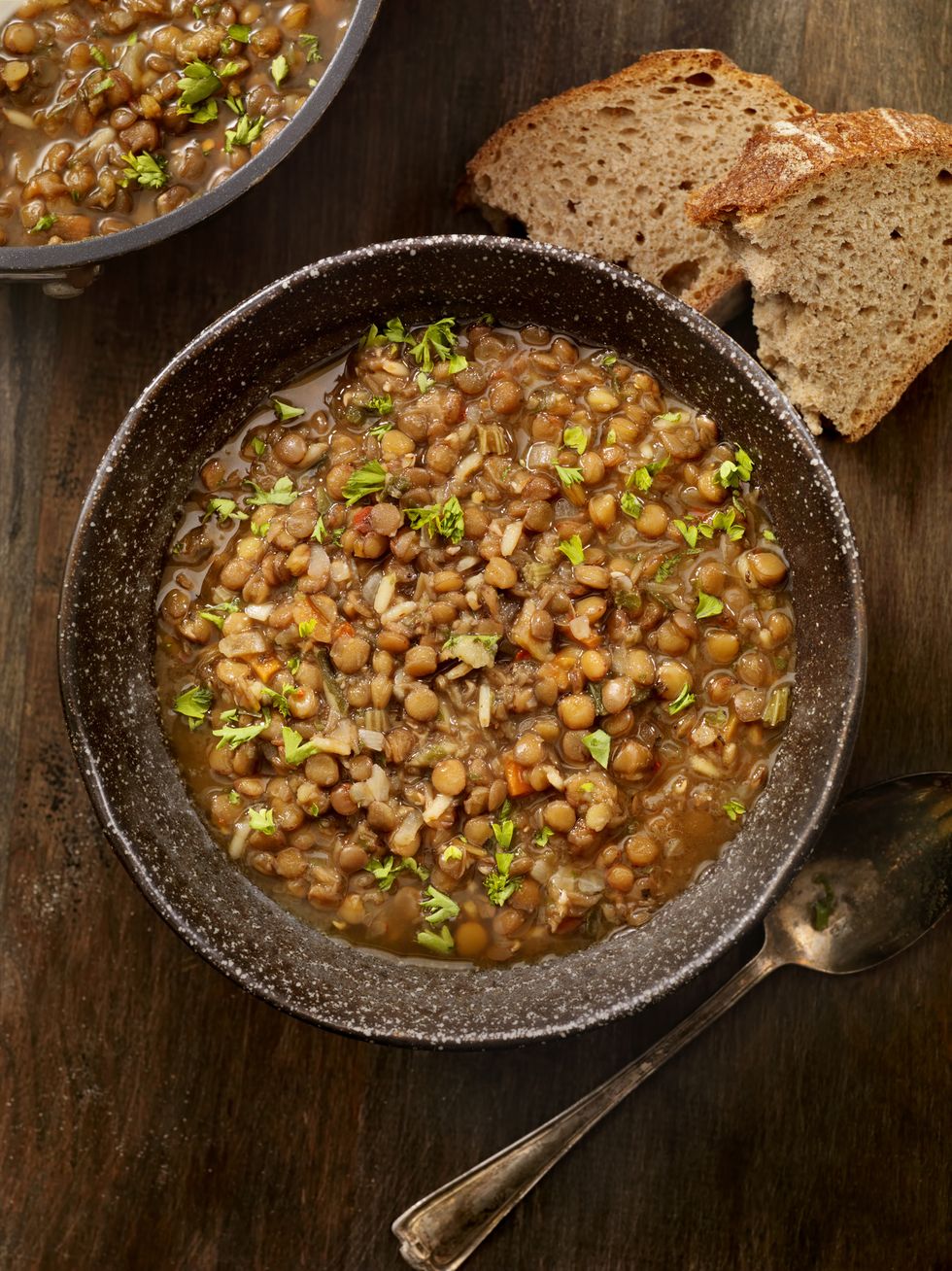 Lentil Soup with Crusty Bread