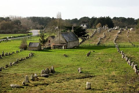carnac stones elevated view