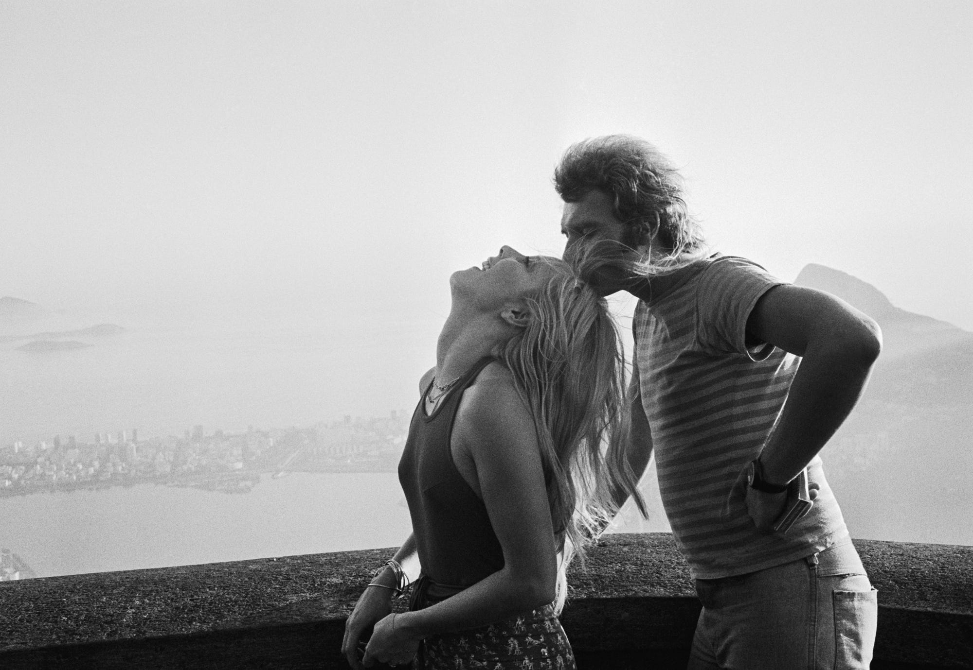 french singer sylvie vartan and husband french actor johnny hallyday in rio de janeiro, brazil photo by alain dejeansygma via getty images