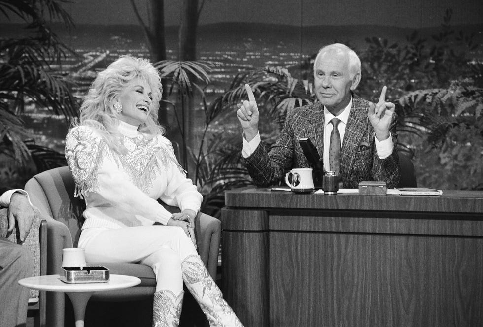 The Tonight Show Starring Johnny Carson pictured LR musical guest Dolly Parton during an interview with host Johnny Carson on May 8, 1991 Gary NullNBCU Photo BankNBCUniversal Via Getty Images Via Getty Images