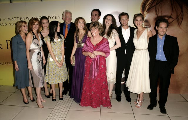 pride and prejudice cast then and now london september 05 l to r the cast, actors claudie blakley, kelly reilly, carey mulligan, jena malone, donald sutherland, keira knightley, matthew macfadyen, brenda blethyn front, talulah riley, simon woods, rosamund pike and tom hollander arrive at the uk premiere of the film pride prejudice at the odeon leicester square on september 5, 2005 in london, england photo by dave hogangetty images