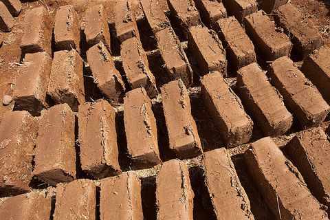 Brick, Soil, Close-up, Brickwork, Wood, Pattern, 