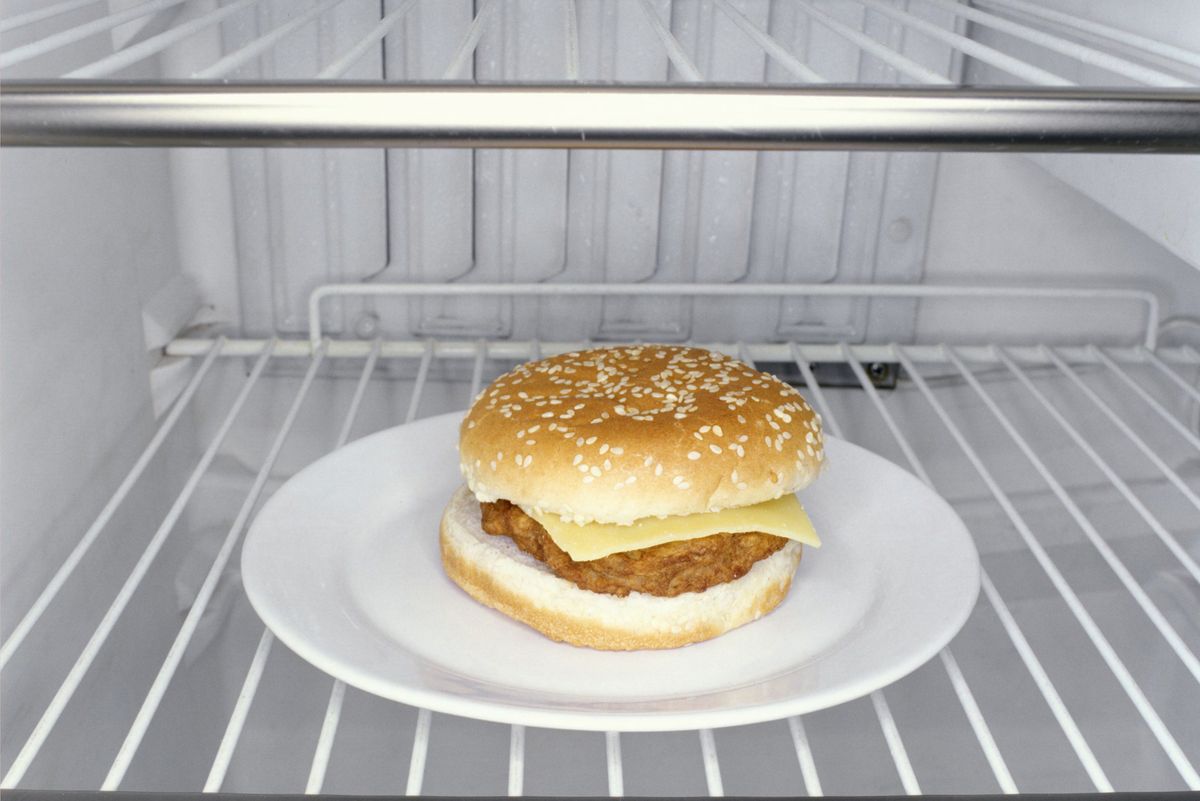 Hamburger in fridge