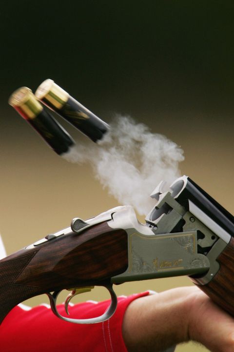 Firearm, Gun, Trigger, Shooting sport, Shooting, Shotgun, Revolver, Starting pistol, Recreation, Air gun, 