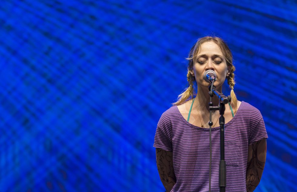 american musician fiona apple performs with the watkins family hour band at the lincoln center out of doors americanafest nyc at damrosch park bandshell, new york, new york, august 8, 2015 photo by jack vartoogiangetty images