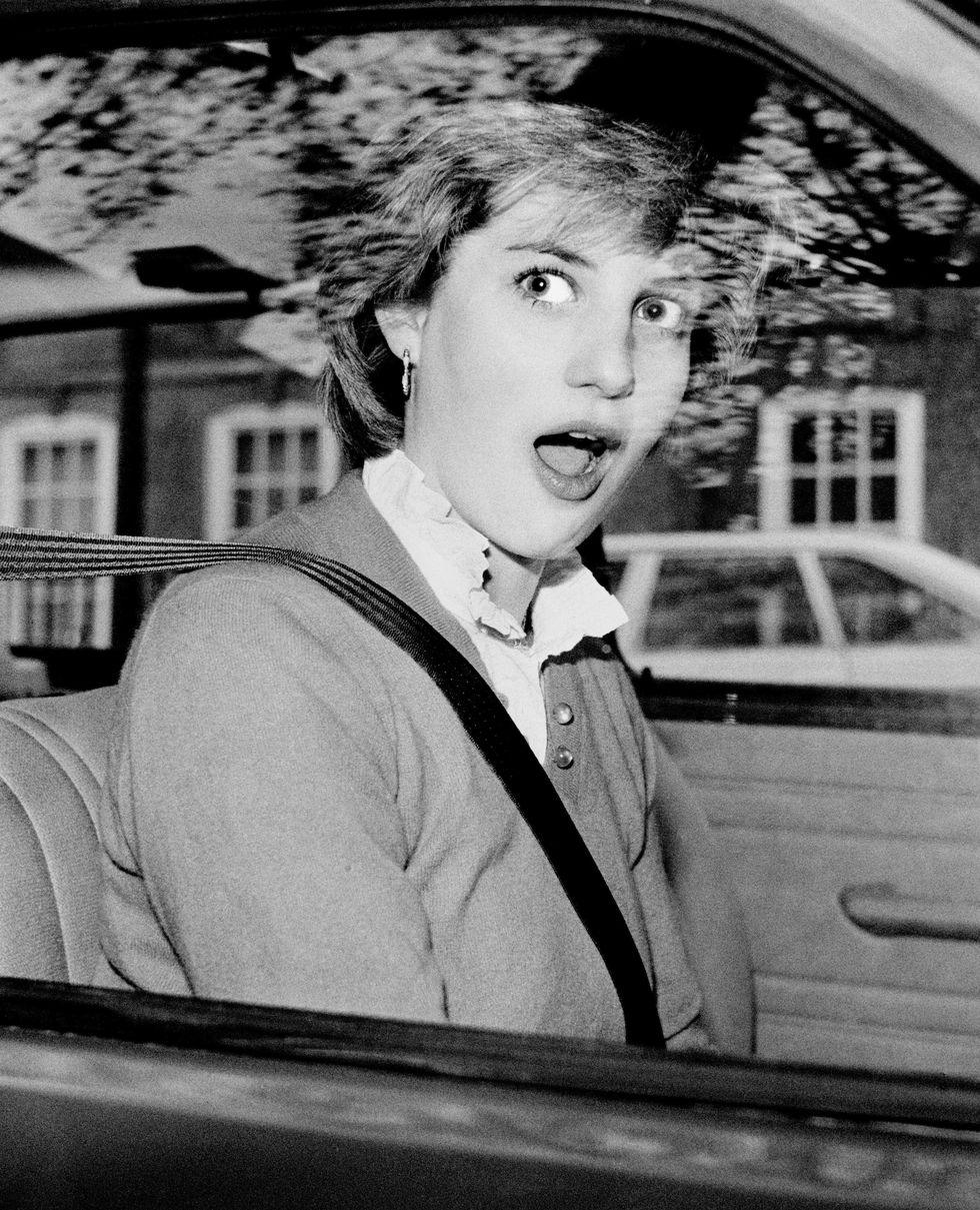 london, united kingdom   november 1980 lady diana spencer is startled after stalling her new red mini metro outside her earls court flat in london just days before her engagement to prince charles was announced  photo by tom stoddartgetty images