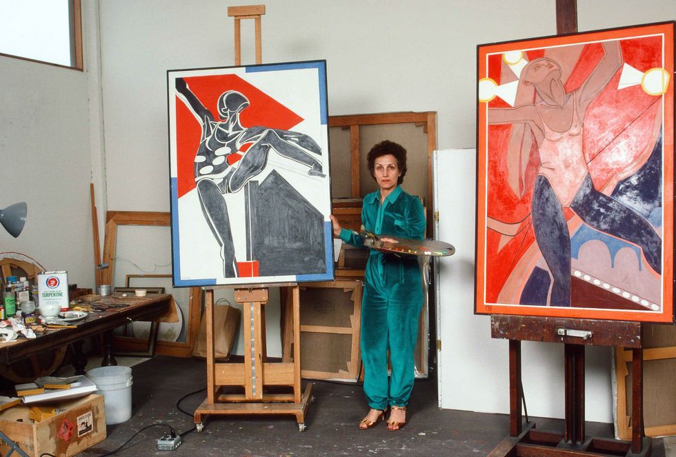 la jolla, ca circa 1982 francoise gilot in her art studio circa 1982 in la jolla, california photo by pl gouldimagesgetty images
