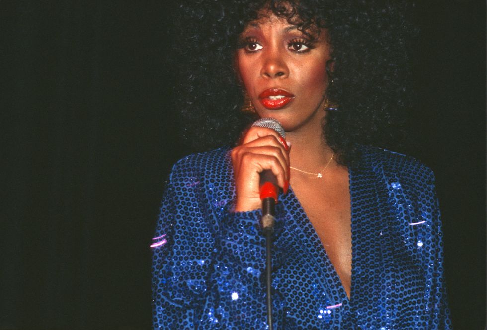 american rb and disco musician donna summer sings at studio 54, new york, new york, april 14, 1979 photo by allan tannenbaumgetty images