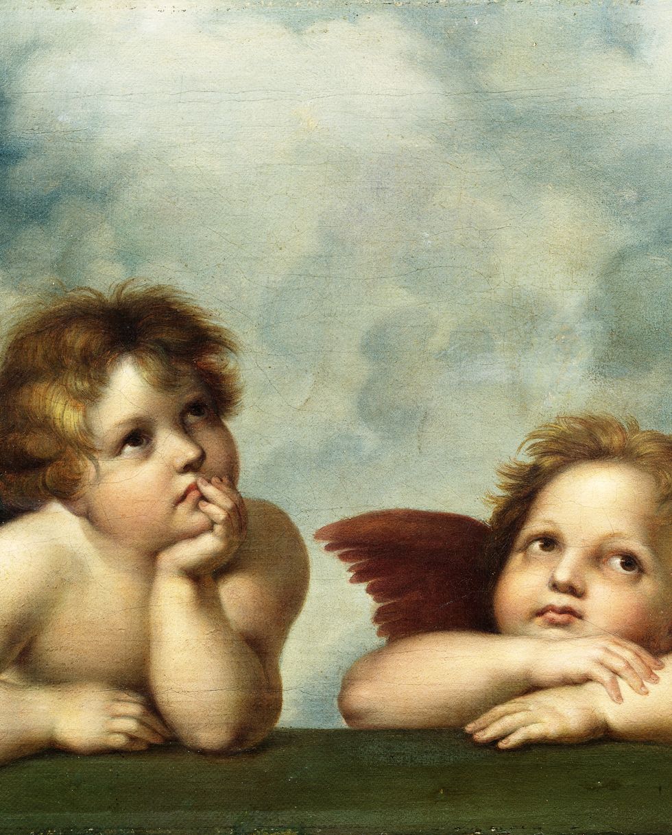 painted image of cherub babies