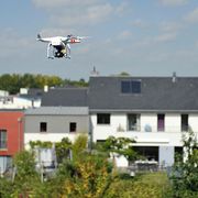drone flying neighborhood