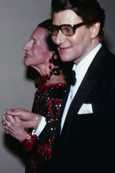 Yves Saint Laurent with Diana Vreeland at Costume Institute Ball