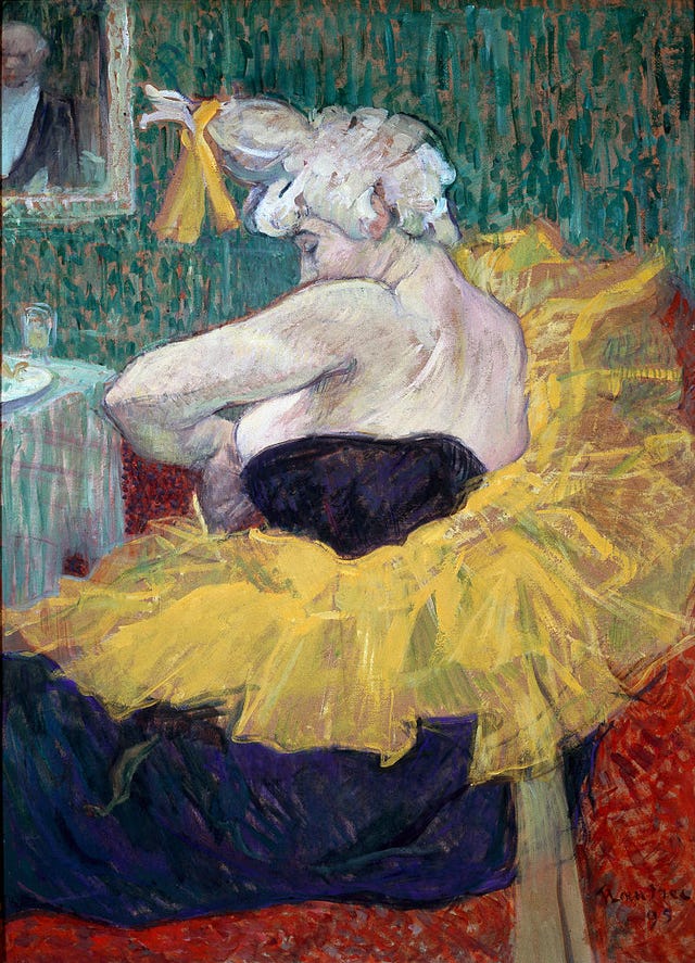 the clowness cha u kao in a tutu, 1895 oil on cardboard by henri de toulouse lautrec   64x49 cms musee dorsay, paris, france photo by leemagecorbis via getty images