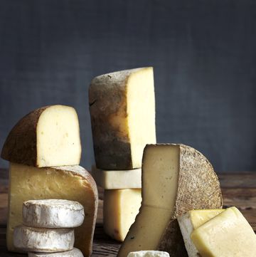 a group of cheeses