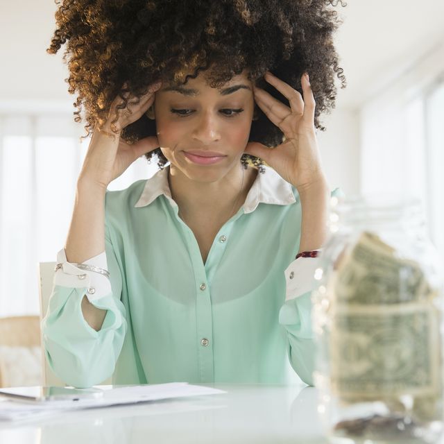 woman stressing over money