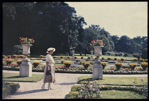 Portrait of an elegant woman in a garden, Paris