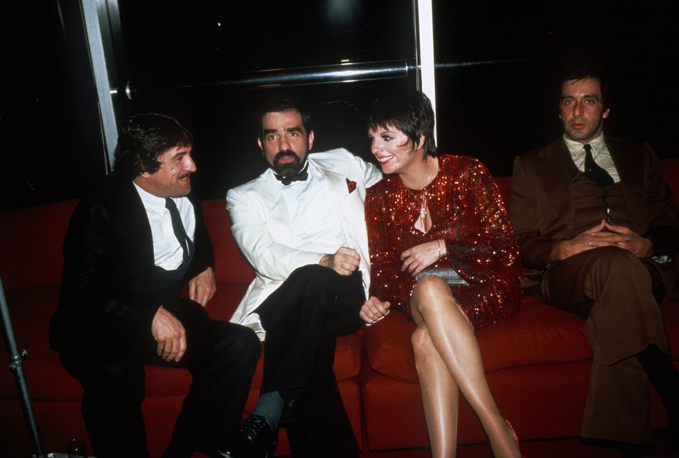 Liza Minnelli with Robert De Niro, Martin Scorsese and Al Pacino