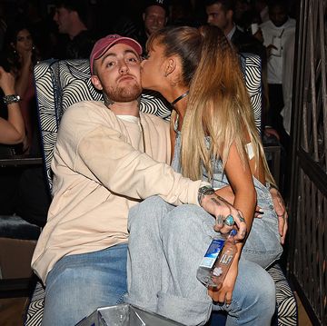 new york, ny august 28 rapper mac miller l and singer ariana grande attend the 2016 mtv video music awards republic records after party on august 28, 2016 in new york city photo by kevin mazurwireimage