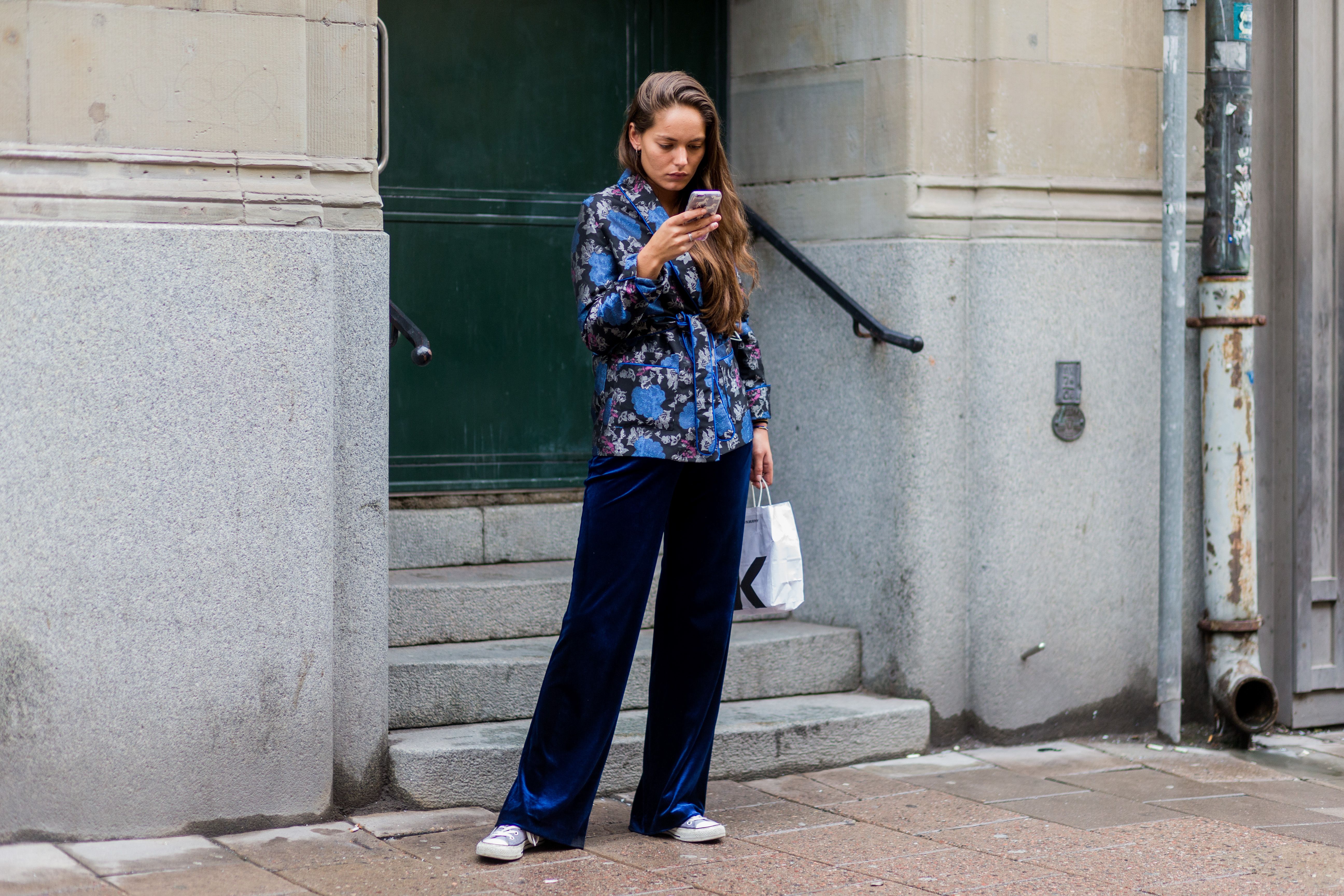 Pantalon terciopelo 2024 azul