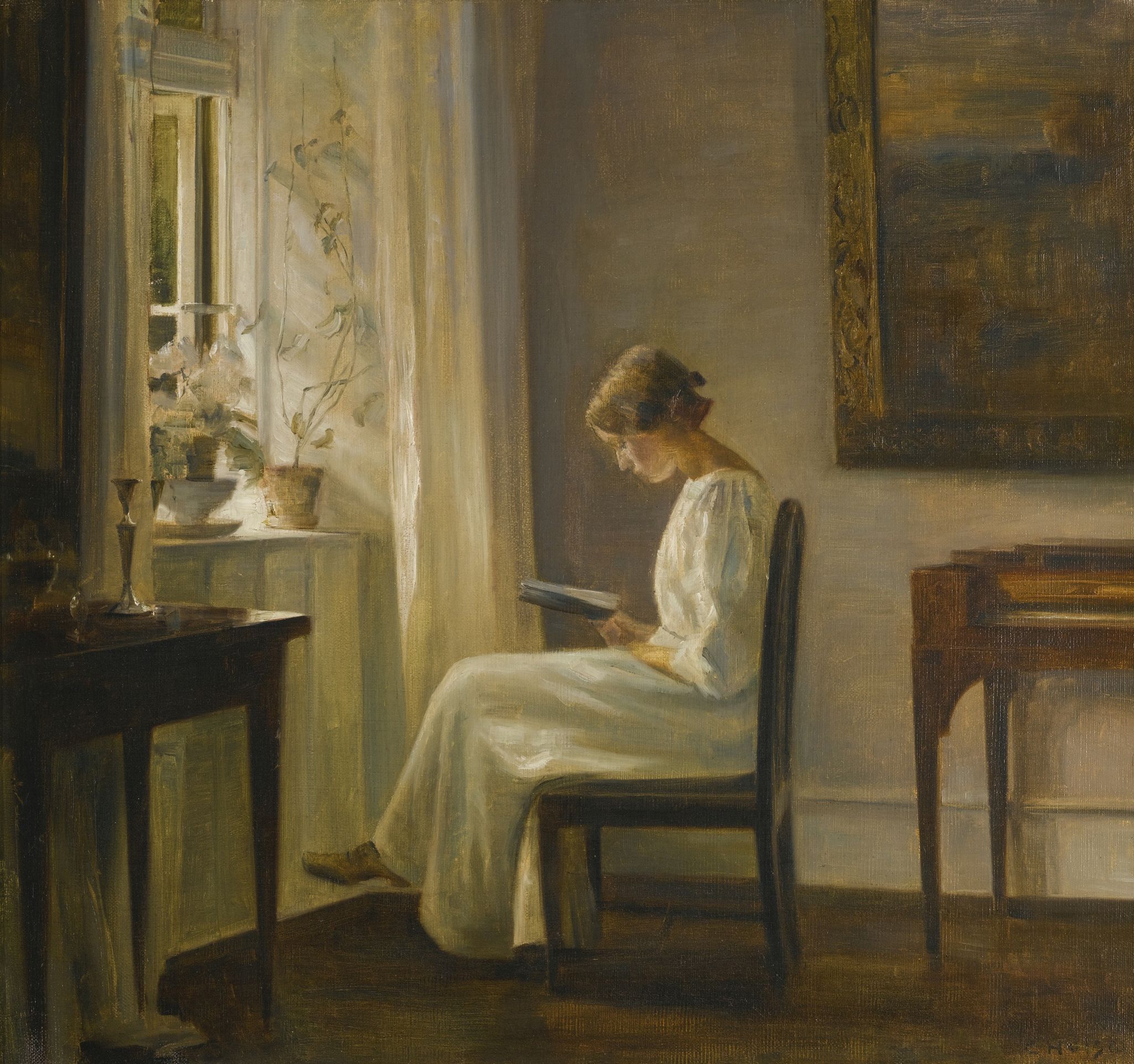 mujer leyendo holsøe, carl 1863