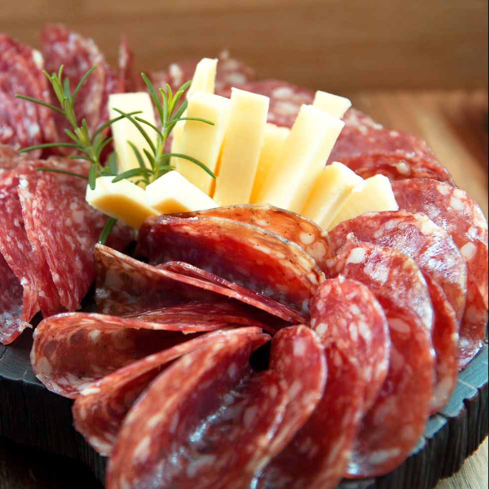 Dish, Food, Cuisine, Red meat, Meat, Ingredient, Kobe beef, Salumi, Salami, Salt-cured meat, 