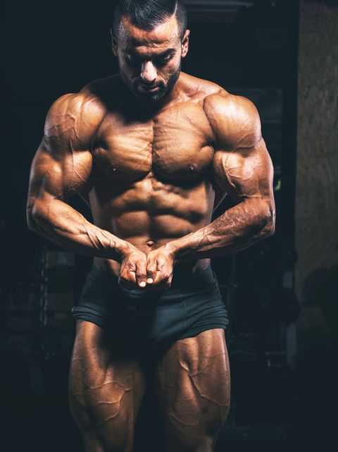 Bodybuilder, Bodybuilding, Barechested, Muscle, Physical fitness, Fitness professional, Chest, Abdomen, Standing, Arm, 