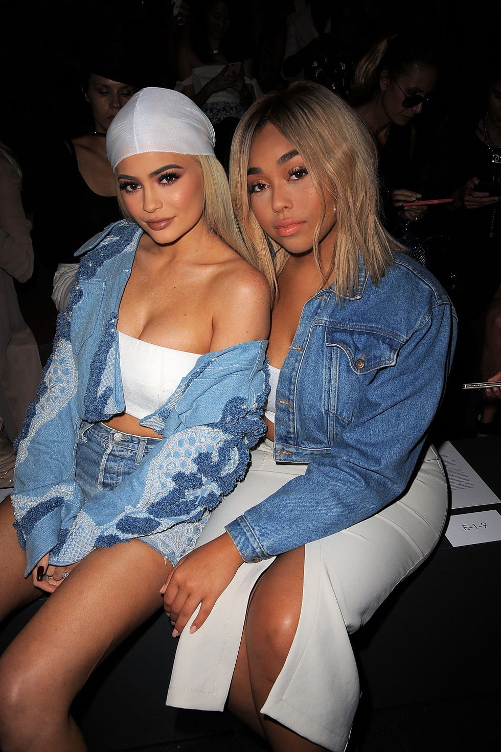 new york, ny september 10 kylie jenner and jordyn woods r are seen at the jonathan simkhai show during september 2016 made fashion week at the arc, skylight at moynihan station on september 10, 2016 in new york city photo by chance yehfilmmagic