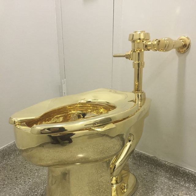 Maurizio Cattelan Gold Toilet