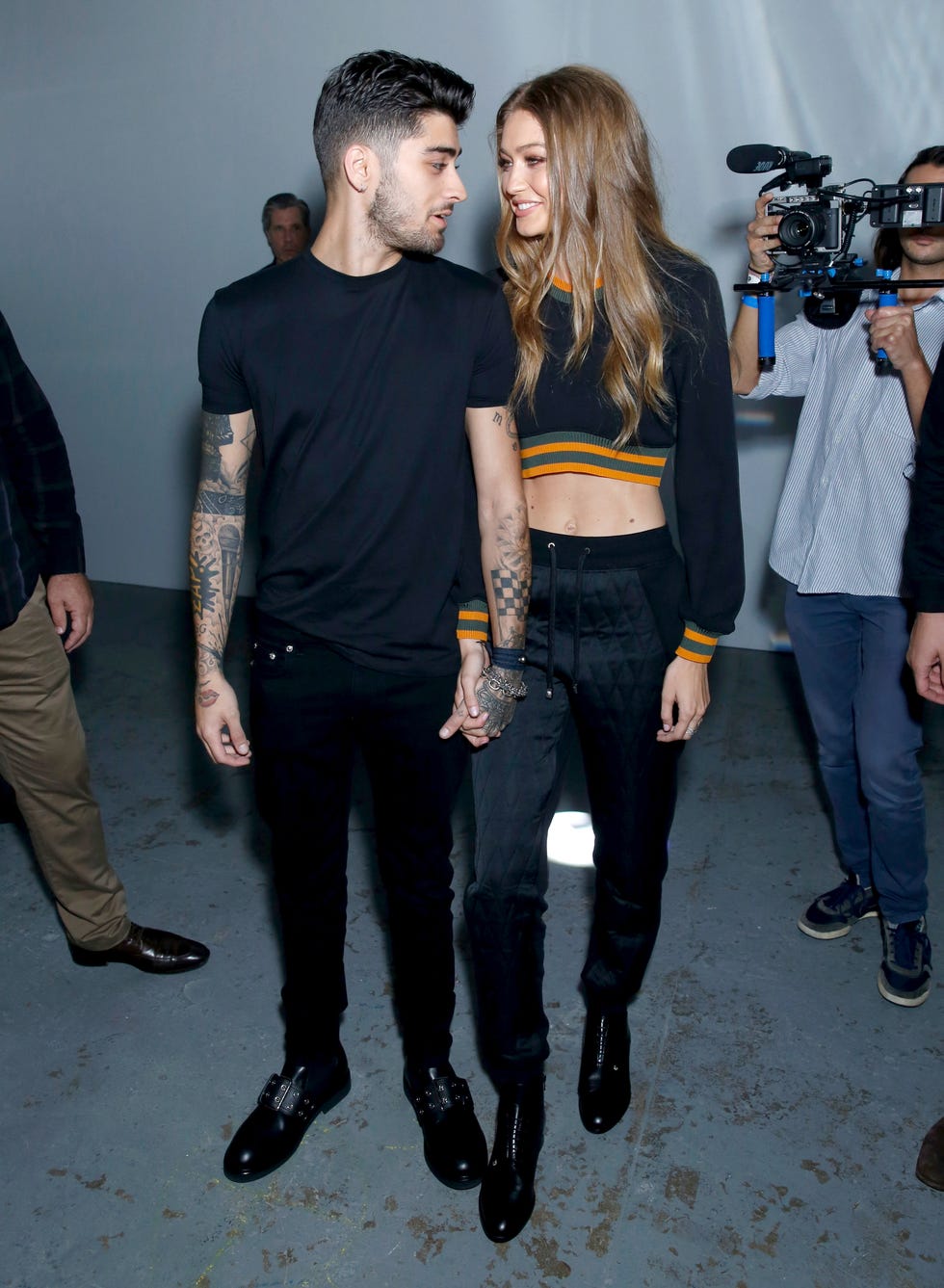 london, england september 17 zayn malik and gigi hadid attend the versus versace show during london fashion week springsummer collections 20162017 on september 17, 2016 in london, united kingdom photo by darren gerrishwireimage