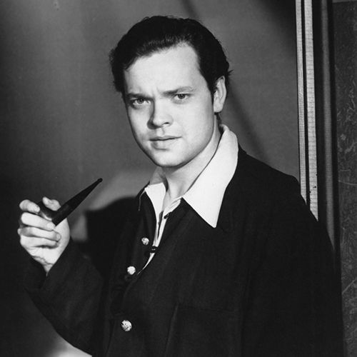 Orson Welles on the set of 'Citizen Kane'