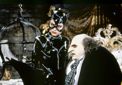 american actors michelle pfeiffer and danny devito on the set of batman returns, directed by tim bruton photo by warner bros picturessunset boulevardcorbis via getty images
