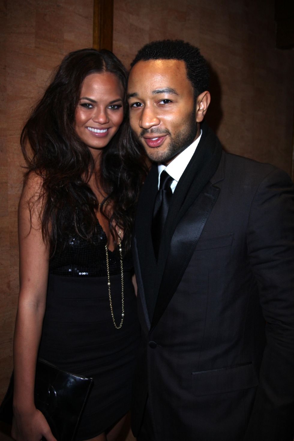 Chrissy Teigen and John Legend attend an Esquire Magazine New Year's Eve party at Cipriani Wall Street in New York City on December 31, 2007