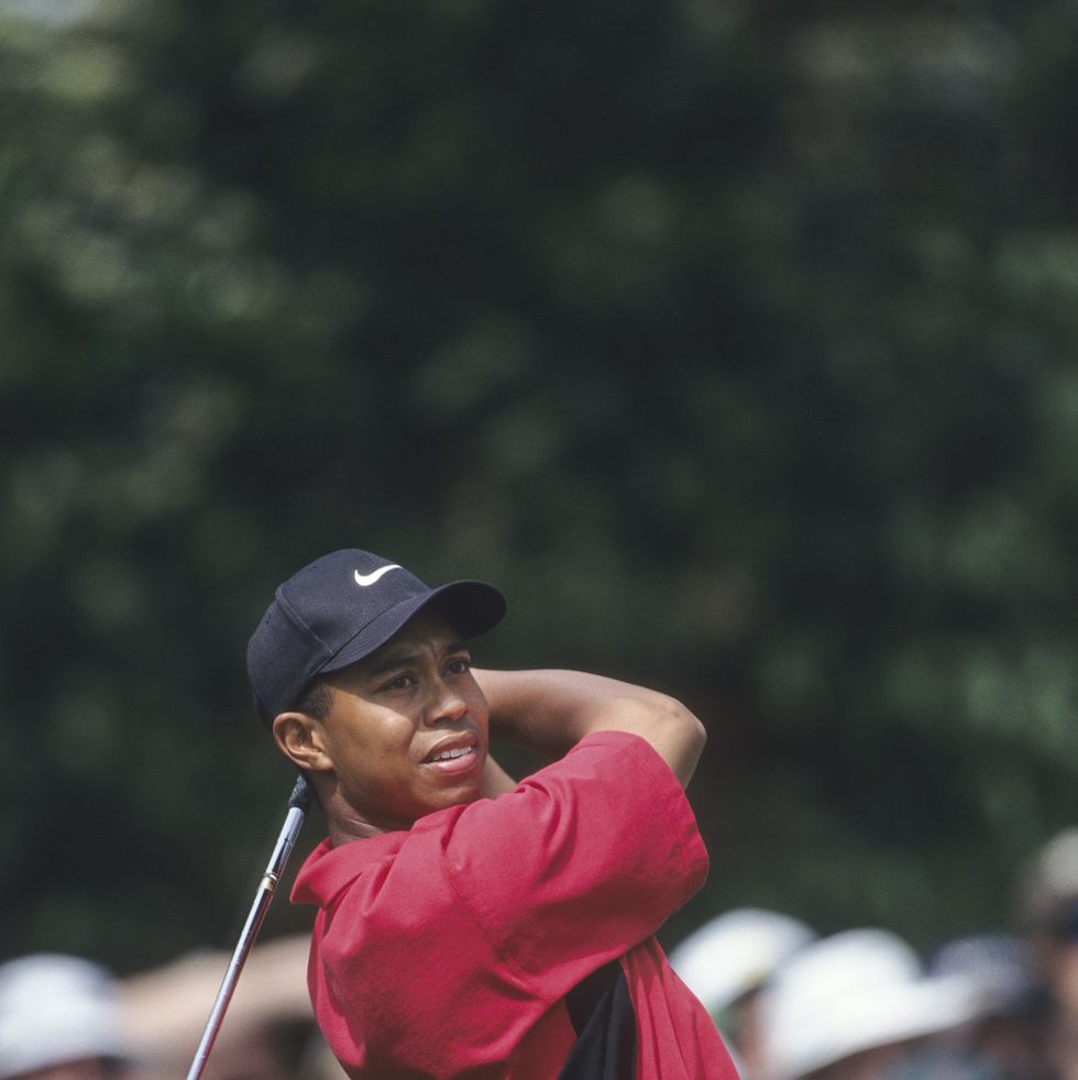 augusta, ga   1997  tiger woods during the final round of the 1997 masters tournament at the augusta national golf club on april 13, 1997 in augusta, georgia photo by sam greenwoodpga tour archive