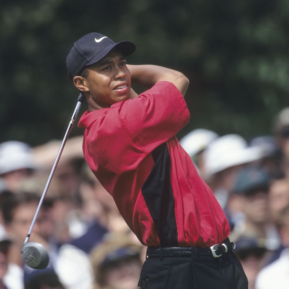 augusta, ga   1997  tiger woods during the final round of the 1997 masters tournament at the augusta national golf club on april 13, 1997 in augusta, georgia photo by sam greenwoodpga tour archive