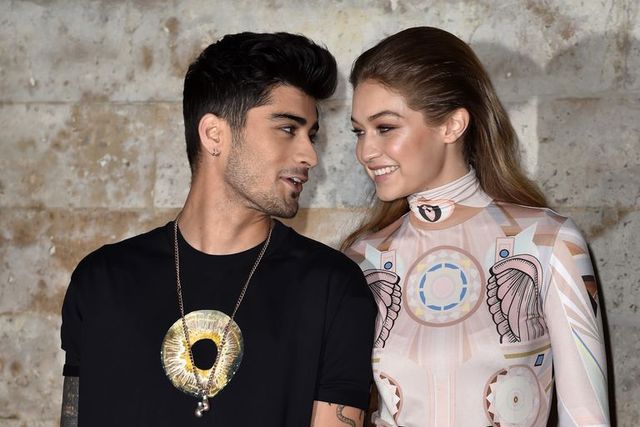 paris, france   october 02  zayn malik and gigi hadid attend the givenchy show as part of the paris fashion week womenswear  springsummer 2017  on october 2, 2016 in paris, france  photo by pascal le segretaingetty images