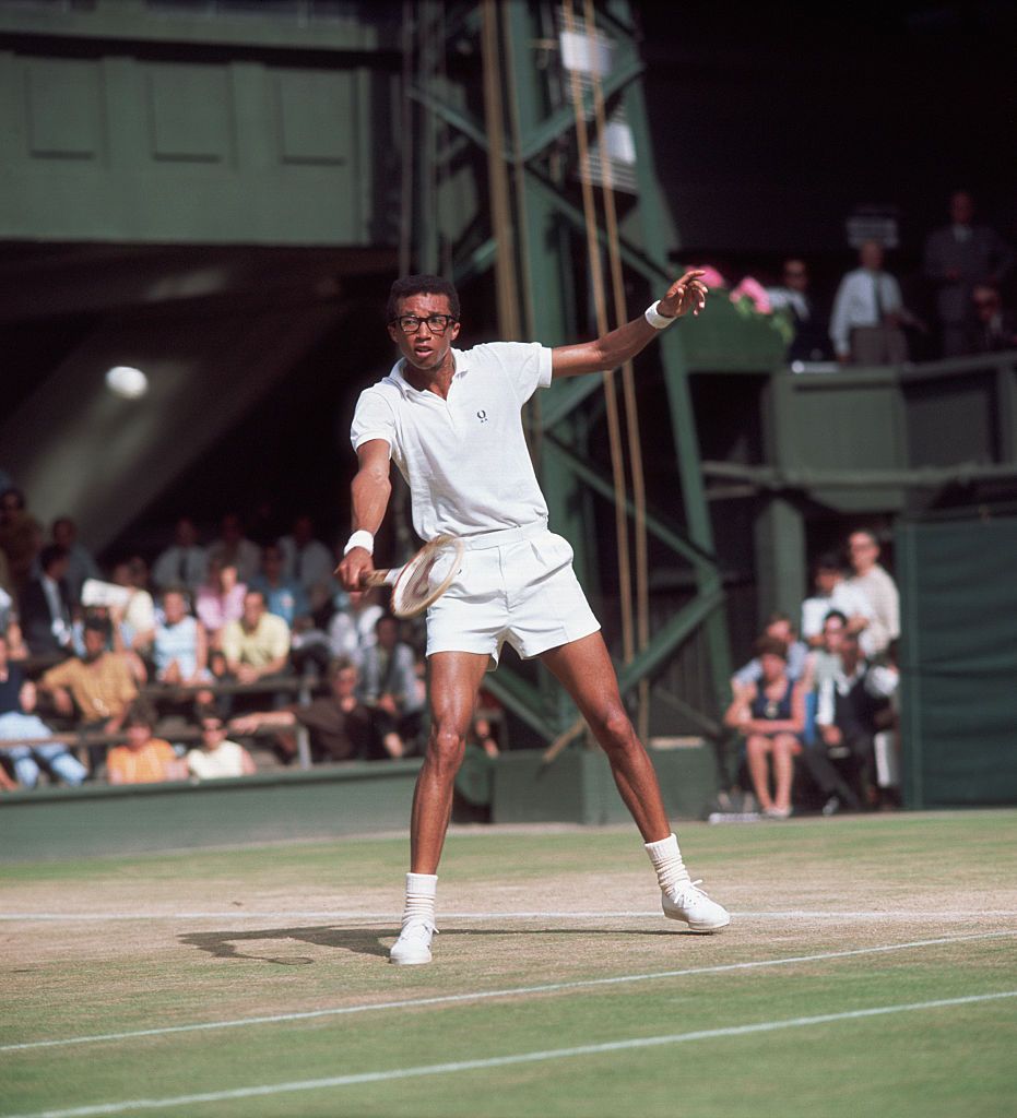 original caption wimbledon tennis 1968 arthur ashe usa photo by © hulton deutsch collectioncorbiscorbis via getty images