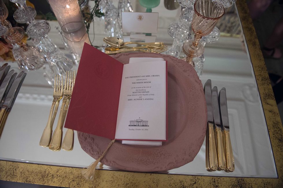​President Obama's place setting for Tuesday night's state dinner.